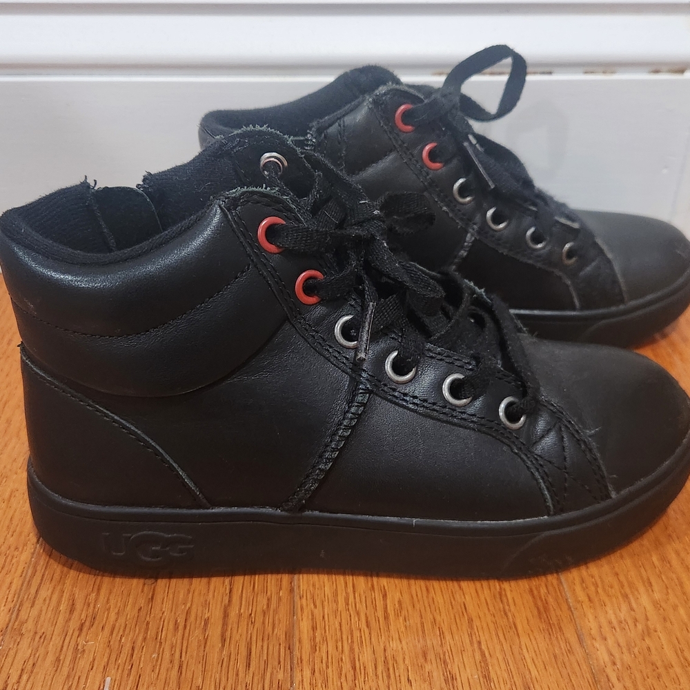 UGG Kids Black Sneakers with Red Eyelets